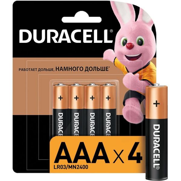 Батарейка Duracell Basic CN LR03-4BL MN2400 AAA, 4 шт.