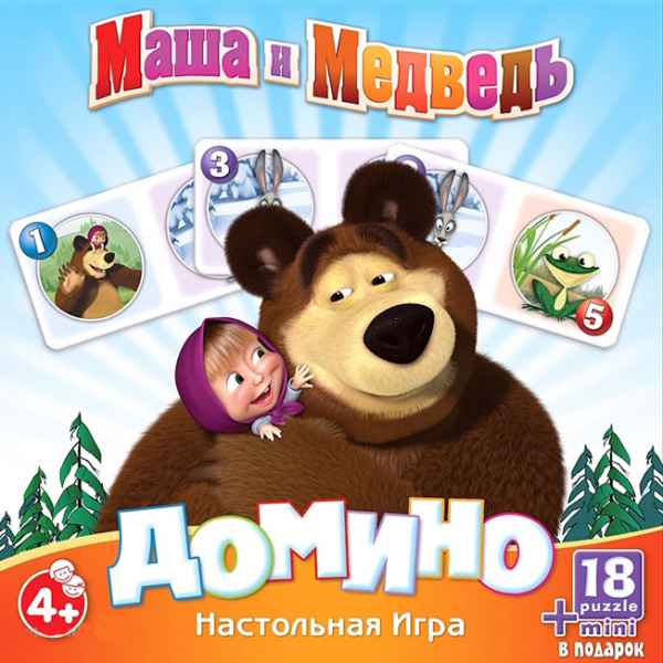 Настольная игра Astrel Games 12546 Домино Маша и медведь