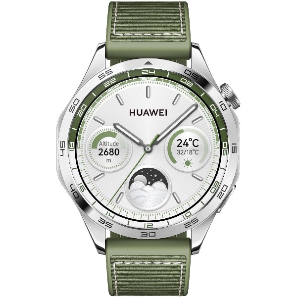 Умные часы Huawei Watch GT 4 Phoinix-B19W 2023 46 мм серебристый/зеленый [55020bgy]